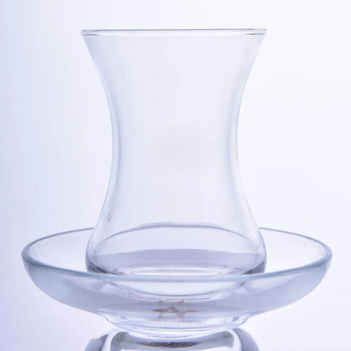 Slender-waisted tea glass and saucer print sample — Model 1002c